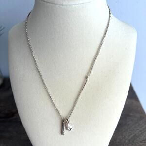 Silver tone Wisconsin State Charm Pendant Necklace on Adjustable Chain